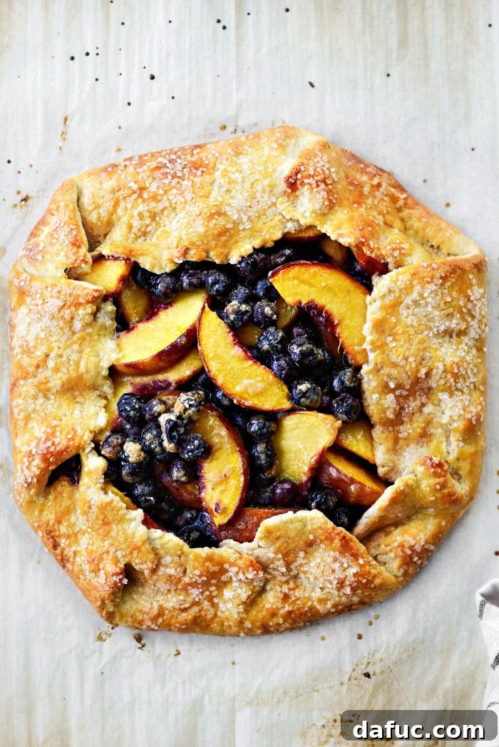 just baked Blueberry Peach Galette