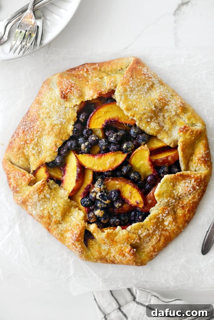 Rustic Peach and Blueberry Galette 14 Blueberry Peach Galette