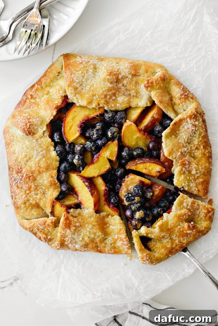 Rustic Peach and Blueberry Galette 15 Blueberry Peach Galette