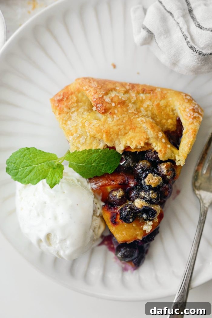 Rustic Peach and Blueberry Galette 16 Blueberry Peach Galette
