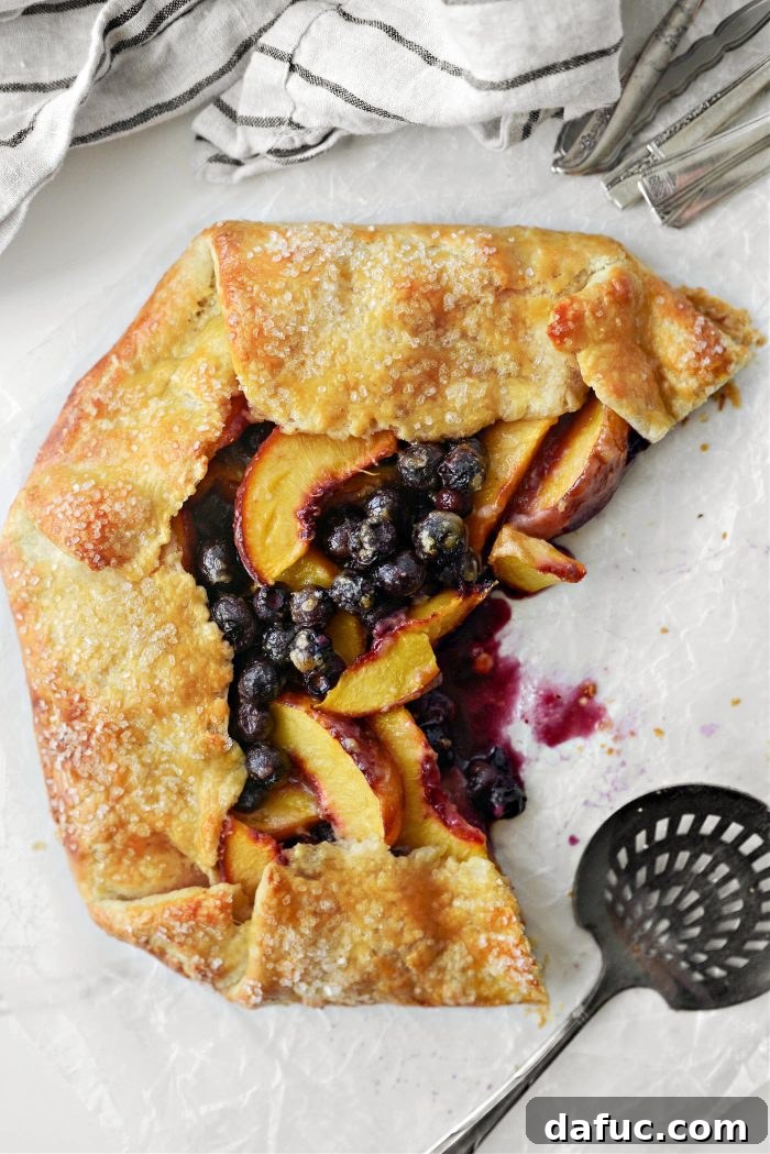 Rustic Peach and Blueberry Galette 17 Blueberry Peach Galette