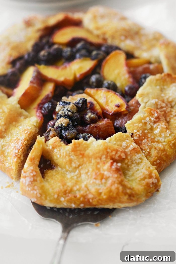 Rustic Peach and Blueberry Galette 18 Blueberry Peach Galette