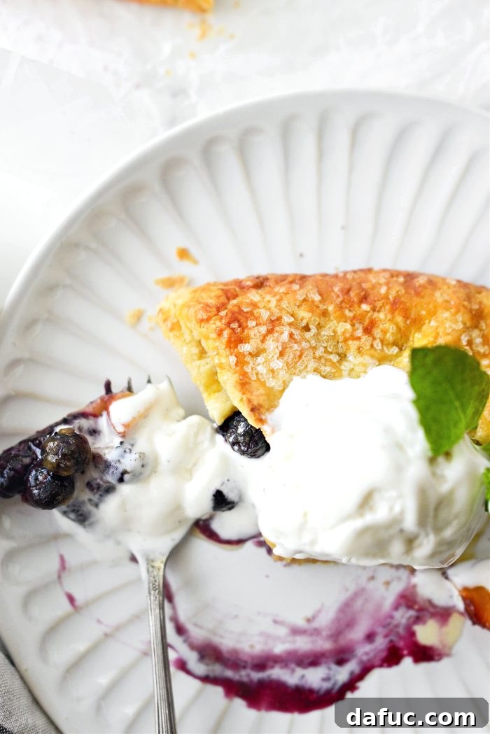 Rustic Peach and Blueberry Galette 19 Blueberry Peach Galette