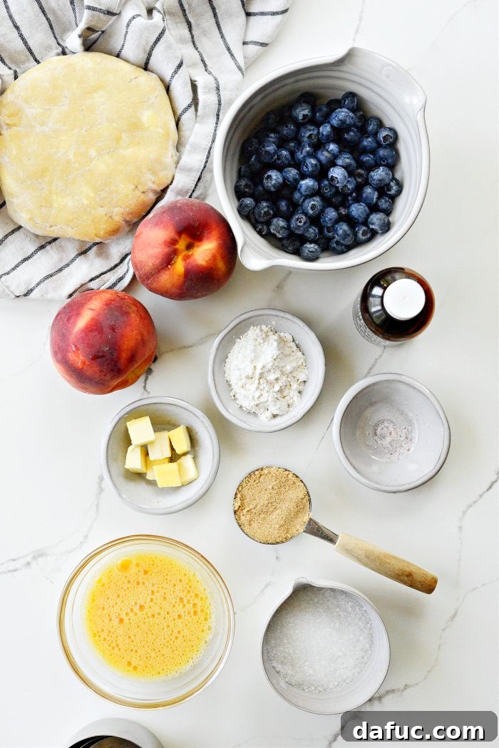 Rustic Peach and Blueberry Galette 4 ingredients for Blueberry Peach Galette