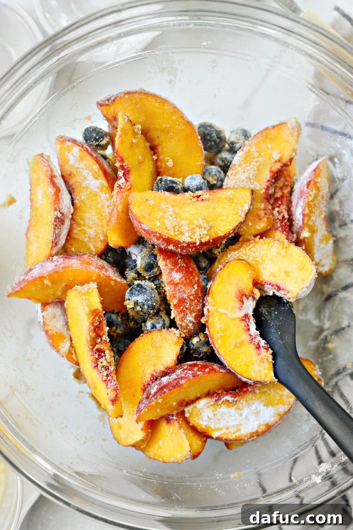 Rustic Peach and Blueberry Galette 7 toss to combine