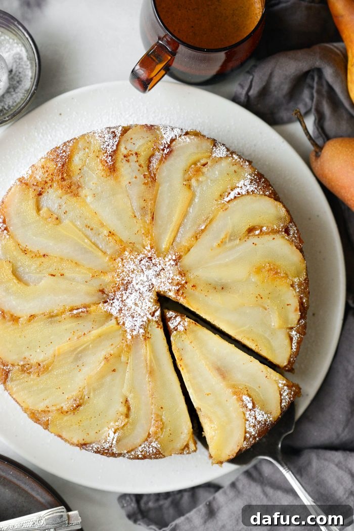 Caramelized Ginger Pear Invert 2 Ginger Pear Upside Down Cake with Bourbon Brown Butter Glaze