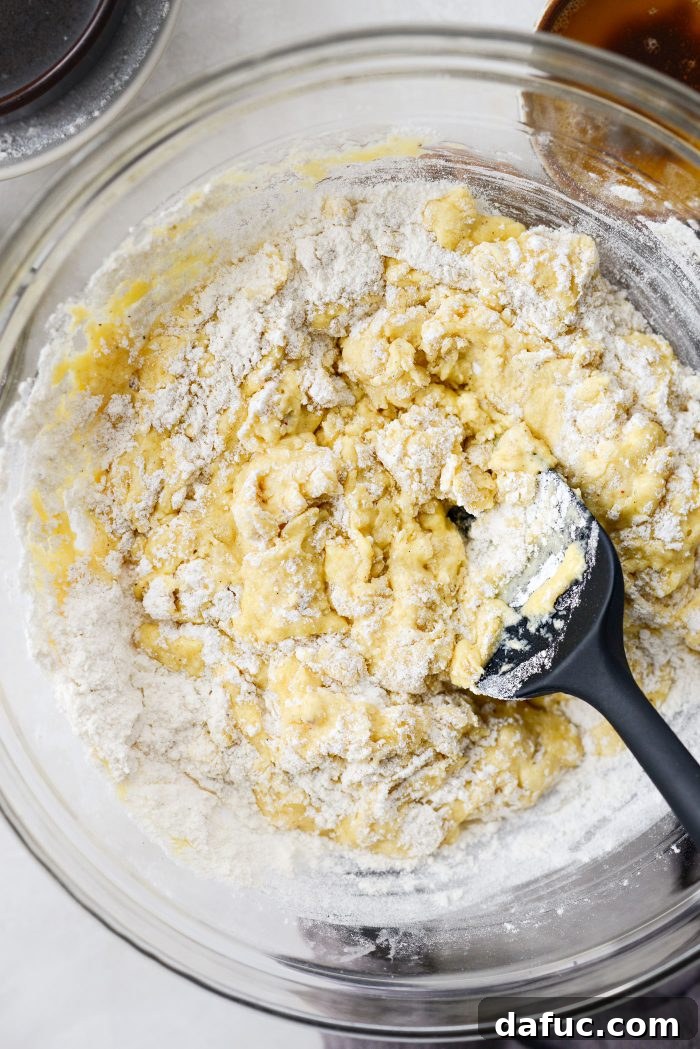 Caramelized Ginger Pear Invert 17 Mixing cake batter until just combined