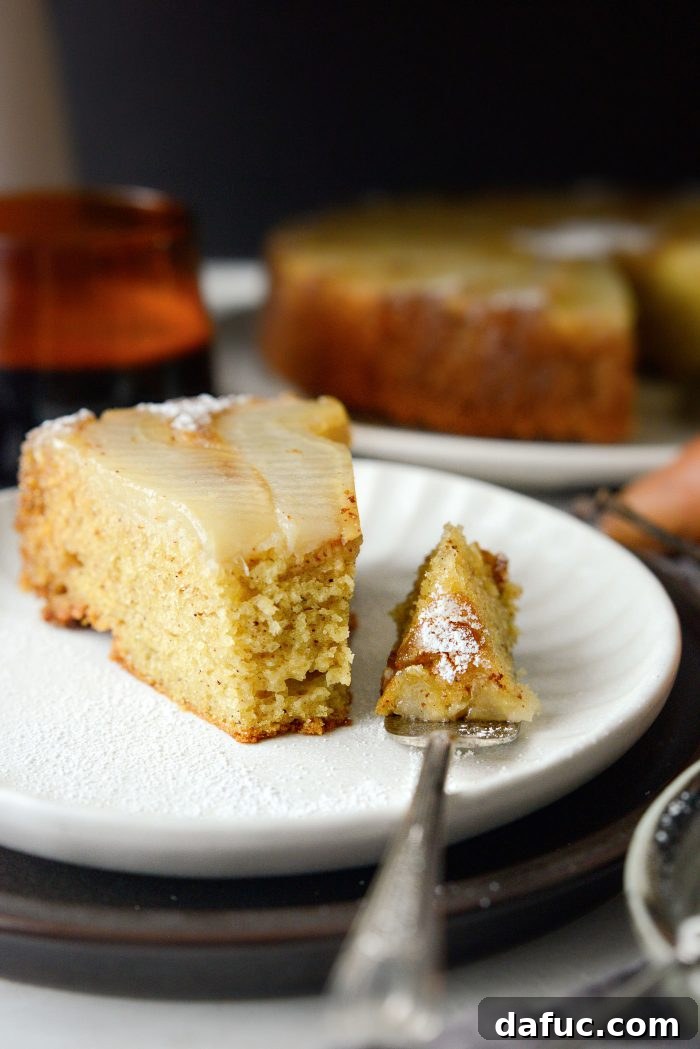 Caramelized Ginger Pear Invert 27 Slice of Ginger Pear Upside Down Cake