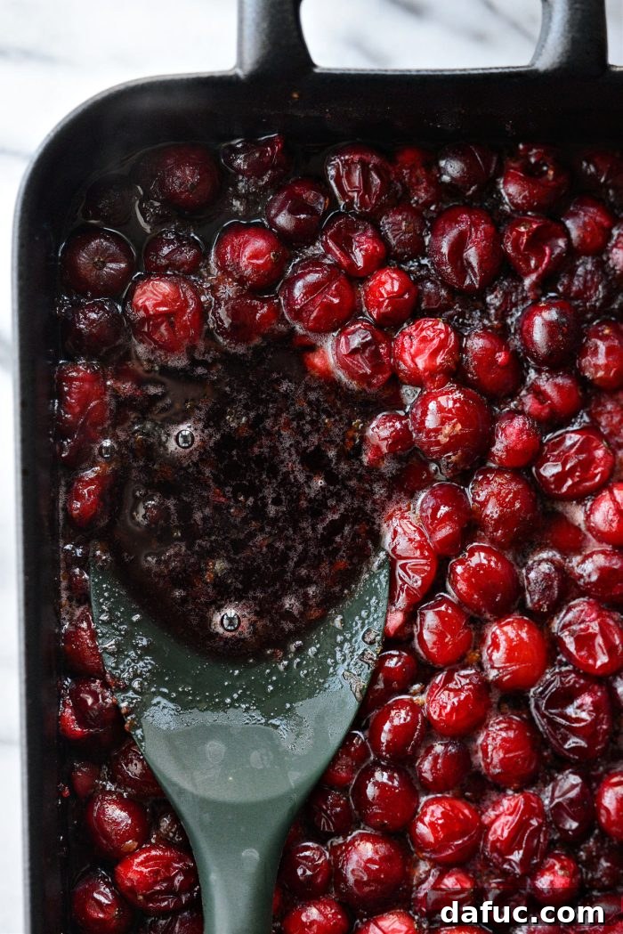 Decadent Cabernet Roasted Cranberry Sauce 12 smash the cranberries