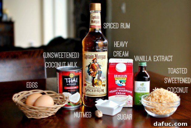 Coconut Cream Caribbean Nog 2 Ingredients for Spiked Coconut Eggnog ready for blending