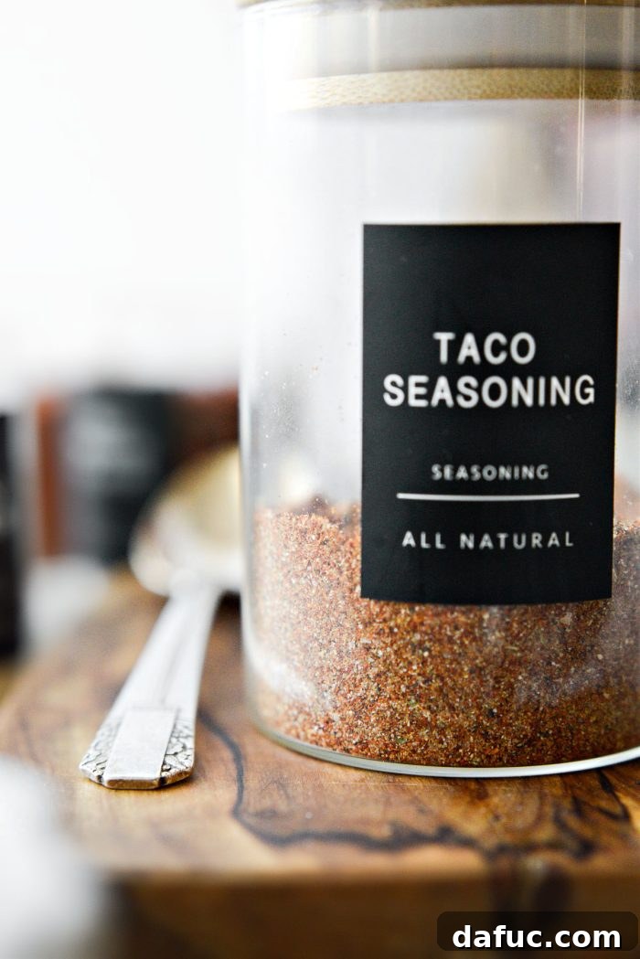 Close-up of homemade taco seasoning in a small bowl