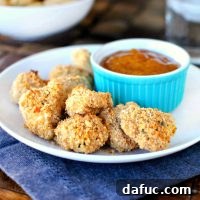 Image of golden-brown baked chicken nuggets