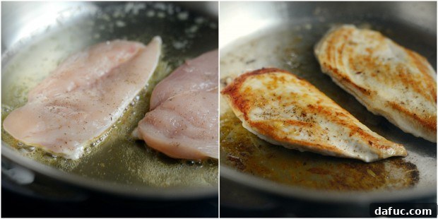 Golden Pan Seared Chicken with Bright Lemon Herb Sauce 14 seared chicken breast with lemon herb pan sauce l SimplyScratch.com