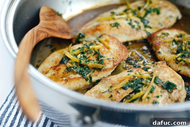 Golden Pan Seared Chicken with Bright Lemon Herb Sauce 19 seared chicken breast with lemon herb pan sauce l SimplyScratch.com