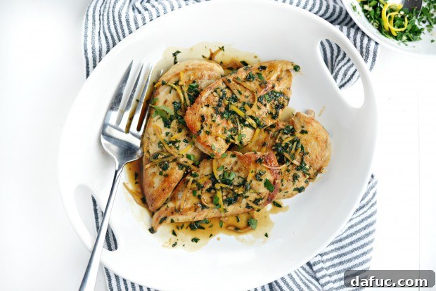 Golden Pan Seared Chicken with Bright Lemon Herb Sauce 22 seared chicken breast with lemon herb pan sauce l SimplyScratch.com