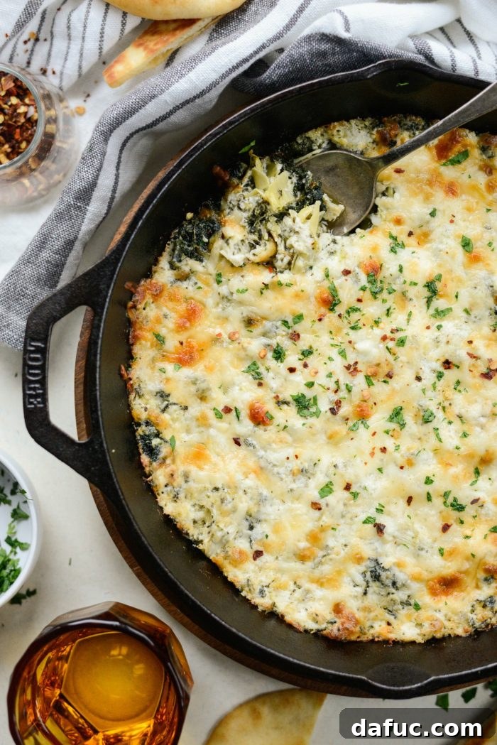 Four Cheese Spinach Artichoke Dip