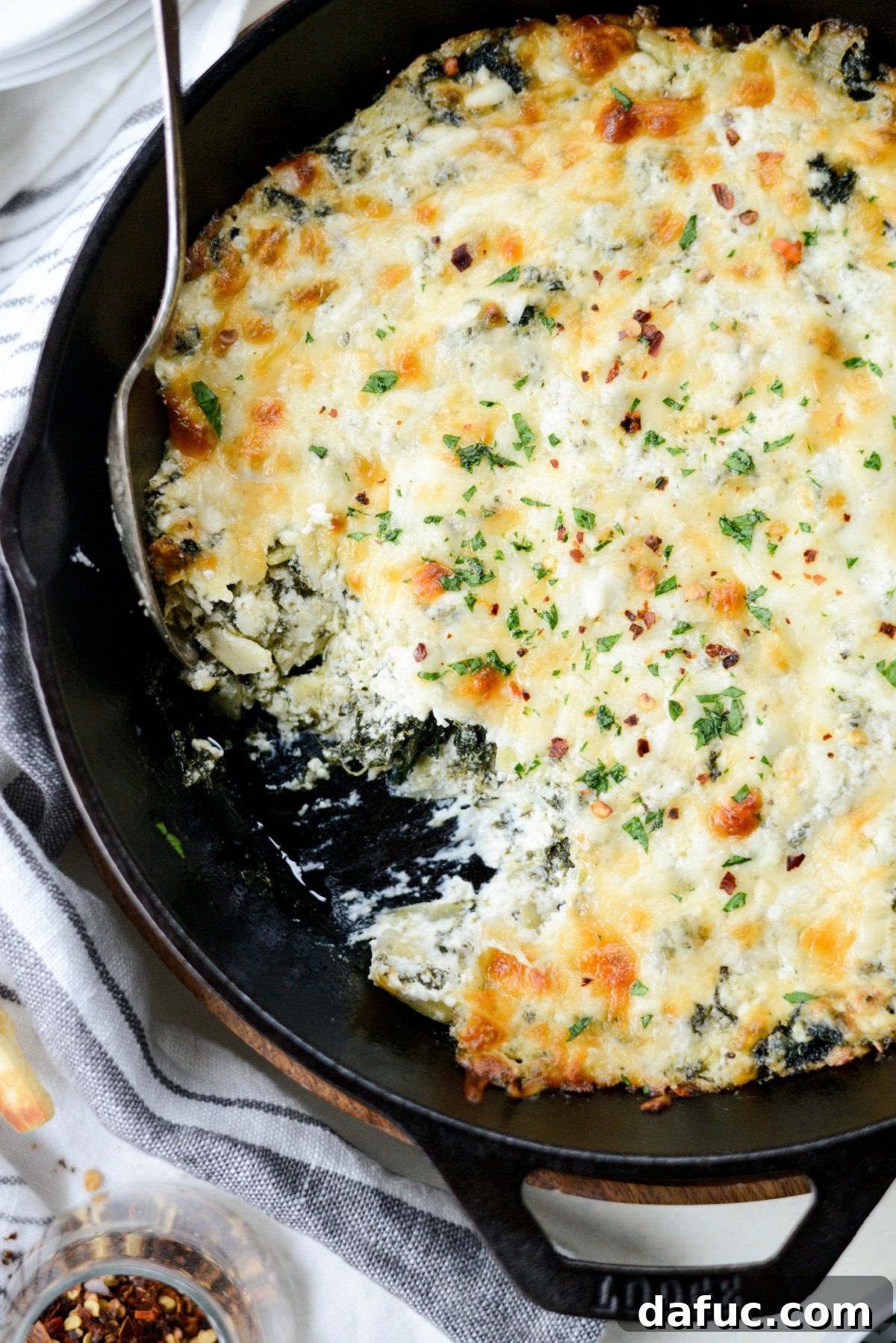 Four Cheese Spinach Artichoke Dip