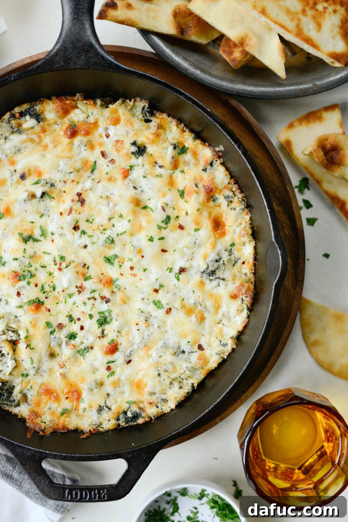 Four Cheese Spinach Artichoke Dip