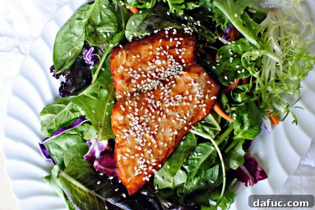 Glazed Salmon & Citrus Greens 2 Bright and colorful Orange Glazed Salmon Salad with fresh greens and dressing