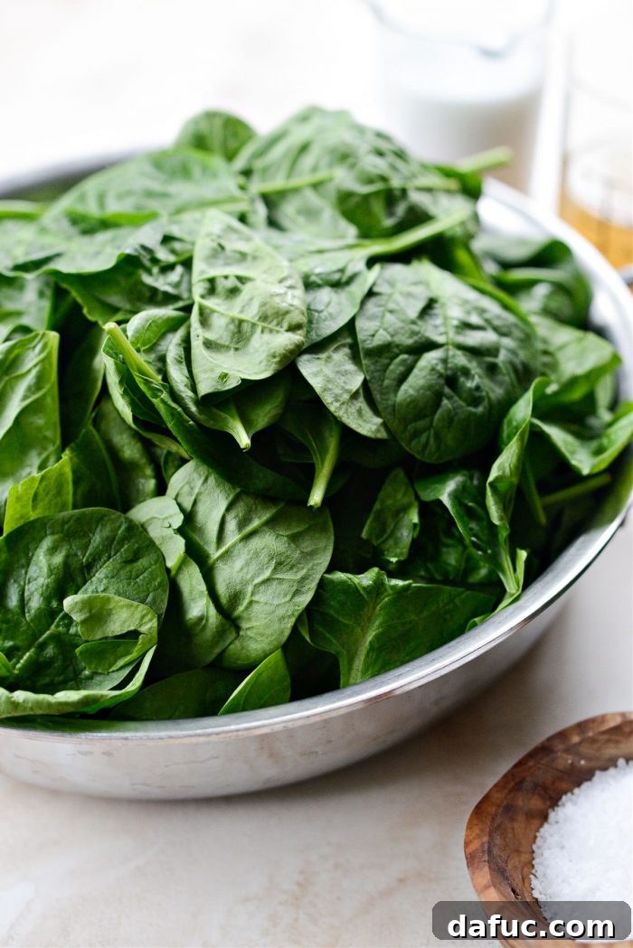 spinach in pan