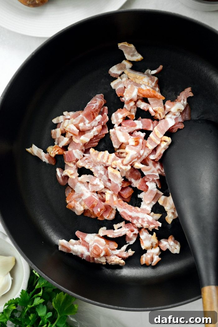 add bacon to pan