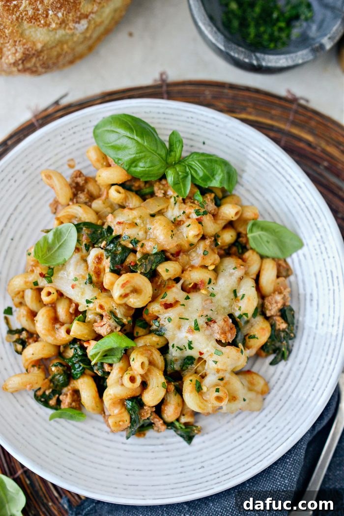 Italian Turkey Spinach Cavatappi Pasta