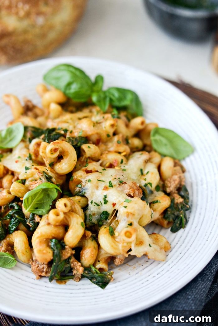 Italian Turkey Spinach Cavatappi Pasta