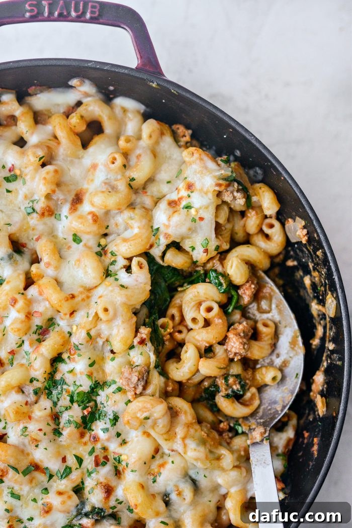 Italian Turkey Spinach Cavatappi Pasta