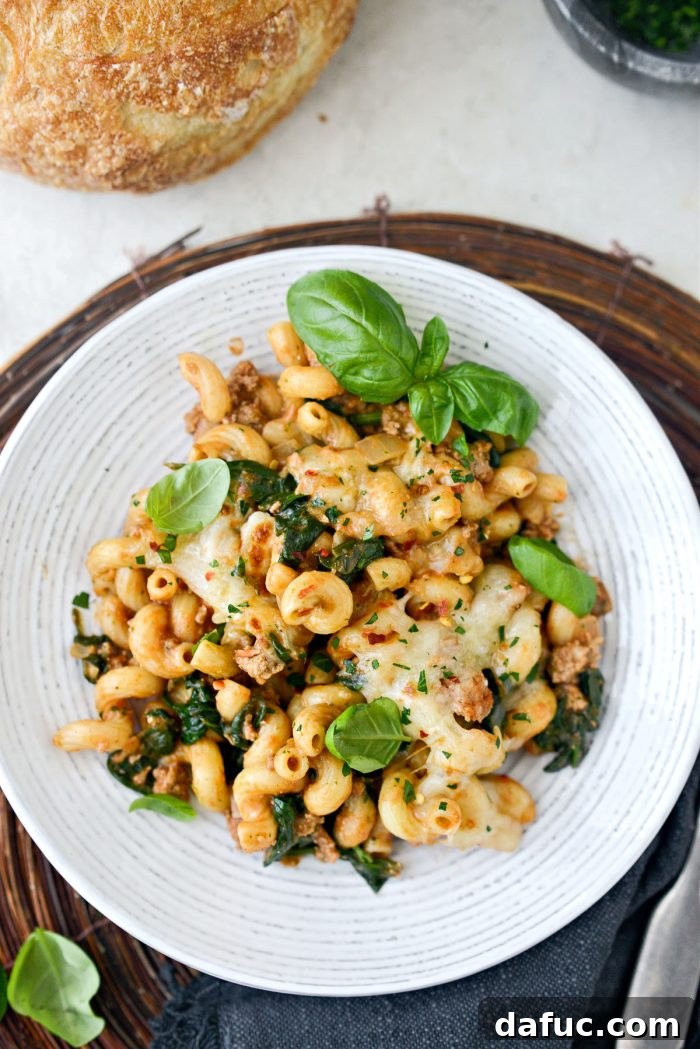 Italian Turkey Spinach Cavatappi Pasta