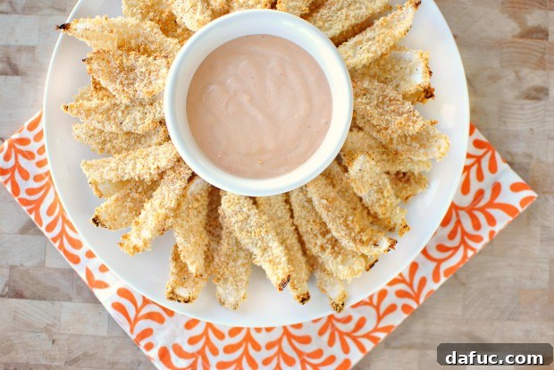 Golden Baked Onion Blooms with Zesty Fry Dip 21 Another view of Crispy Baked Onion Petals
