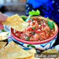 Roasted Tomato Salsa with Homemade Baked Tortillas