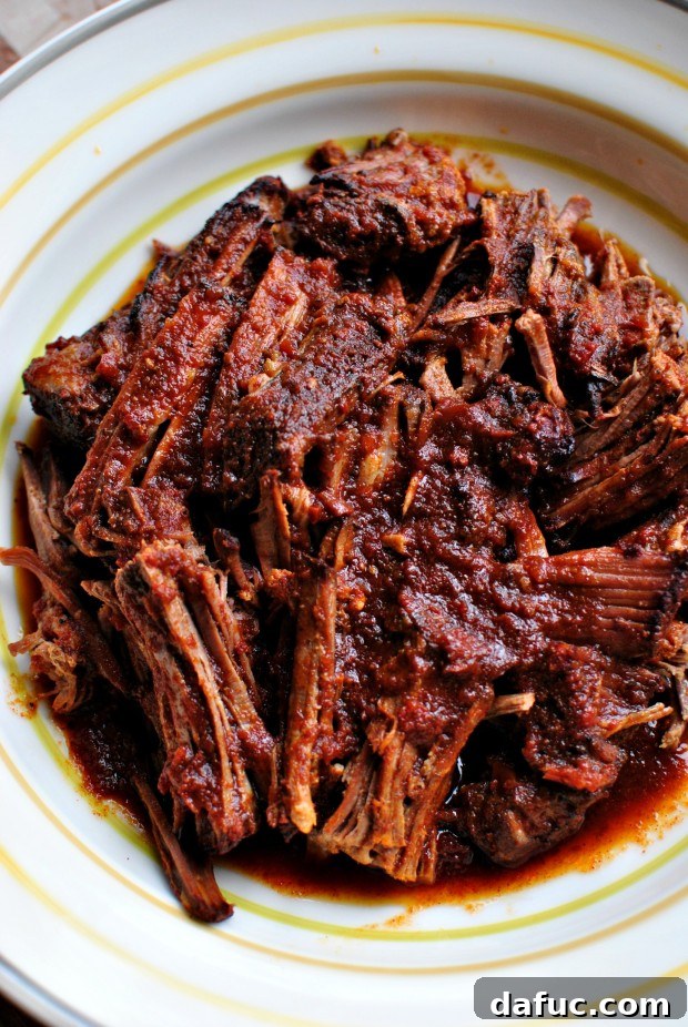 Slow Cooker Barbecue Beef Brisket l SimplyScratch.com