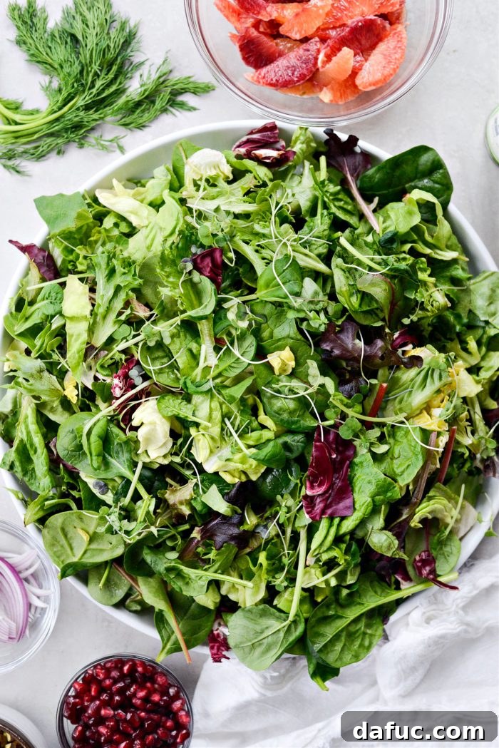 Vibrant Blood Orange Pistachio Feta Salad 9 add salad greens to a large platter or individual bowls
