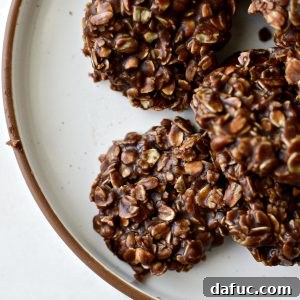 No-Bake Chocolate Oatmeal Cookies for the recipe card