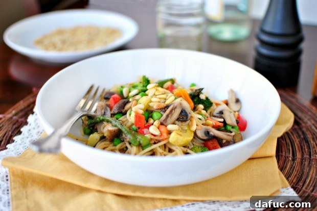 Golden Roasted Vegetable Primavera Pasta 21 Roasted Vegetable Pasta Primavera - close up