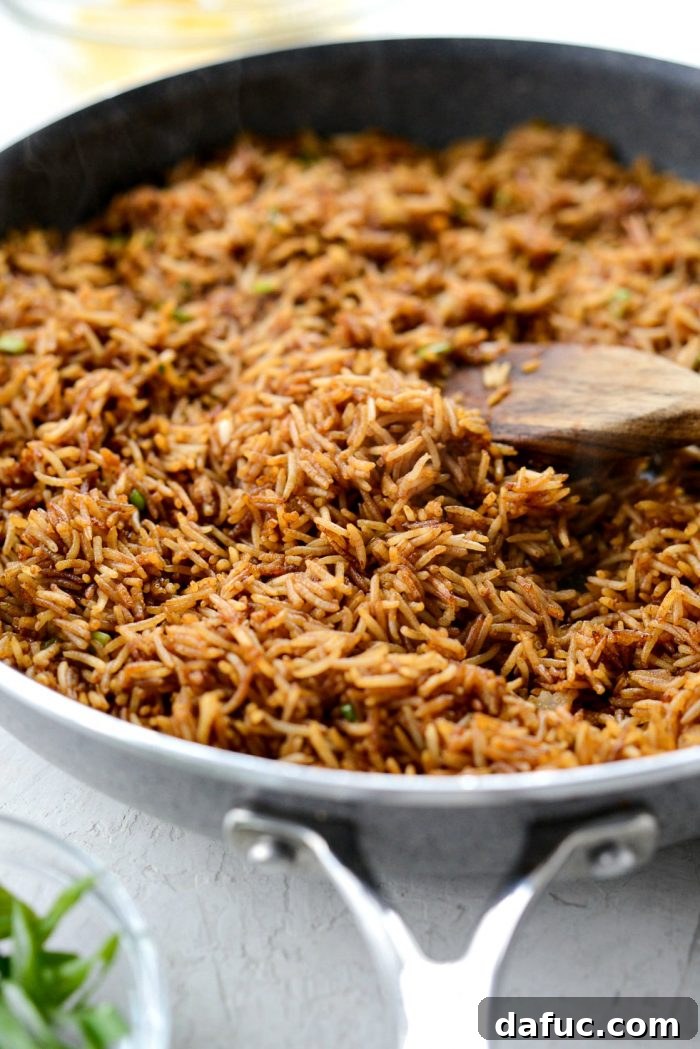 Effortless Fried Rice 11 Spreading fried rice evenly in a hot pan to crisp up and brown slightly