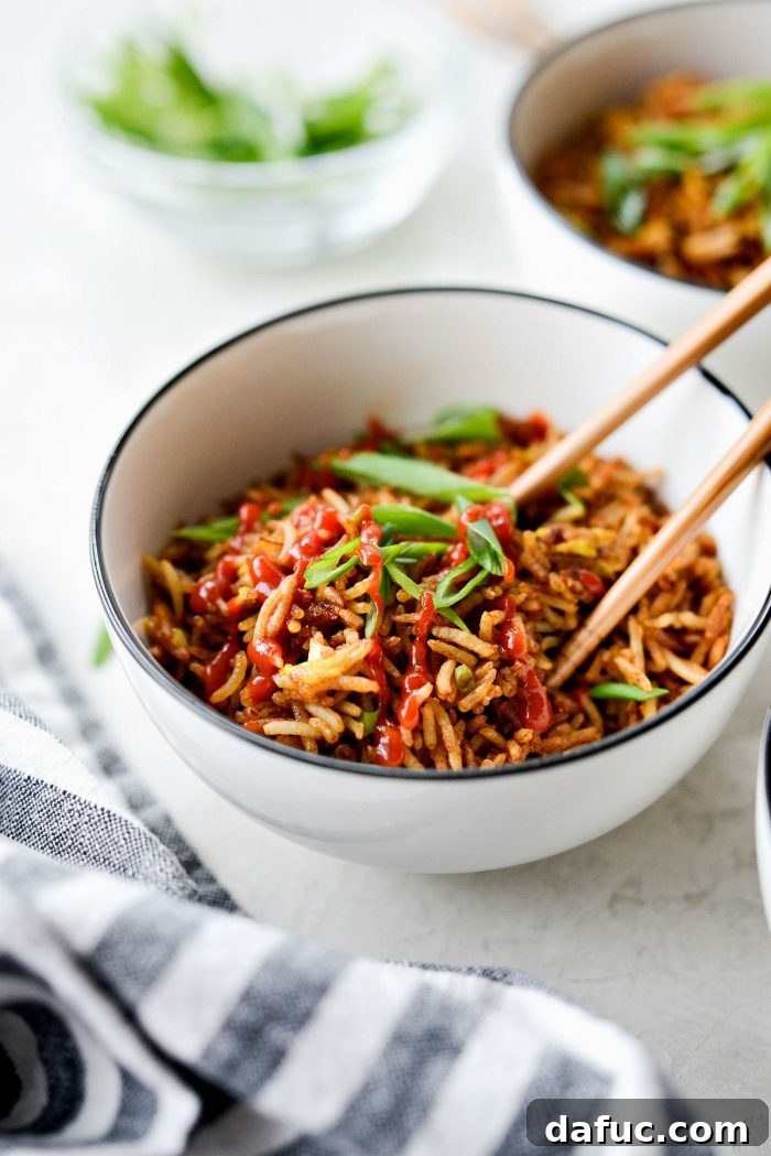 Effortless Fried Rice 3 Freshly cooked Easy Fried Rice served hot from the skillet, a perfect homemade dish