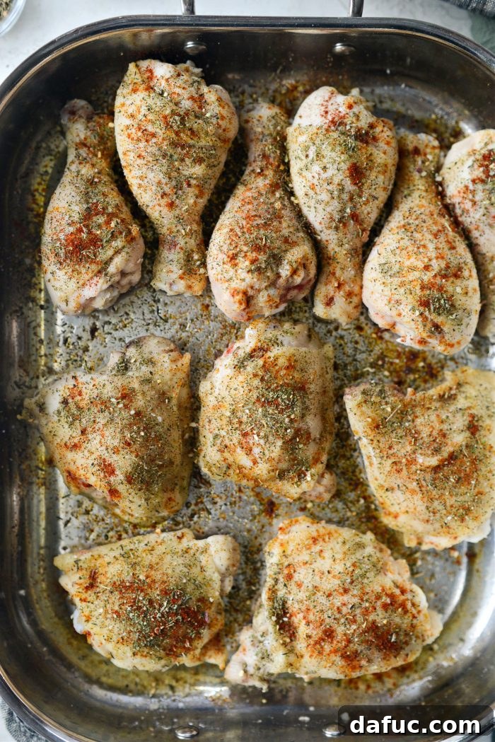Classic Comfort Baked Chicken 17 Sprinkling chicken with poultry seasoning and paprika