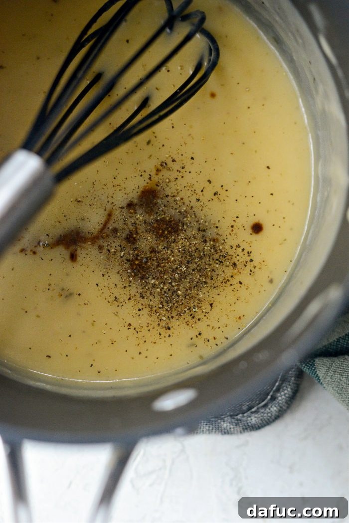 Classic Comfort Baked Chicken 23 Adding low-sodium tamari and black pepper to thickened gravy