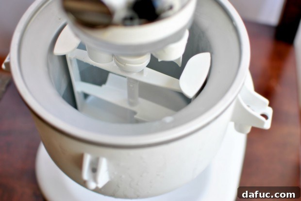 Preparing the ice cream maker
