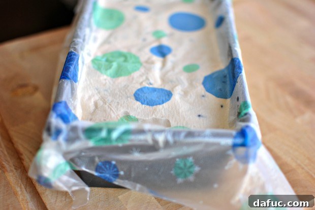 Covering and freezing the chocolate chip coffee ice cream overnight