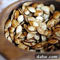 Sticky Sweet Pumpkin Seeds ready to be served