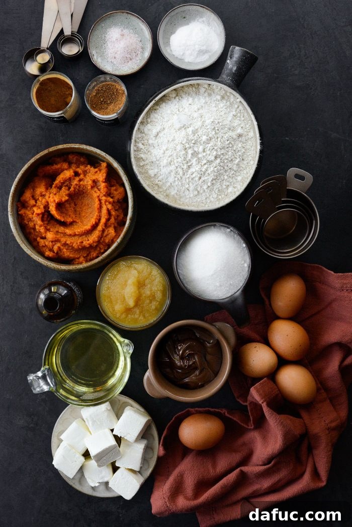 Nutella Ribbon Pumpkin Cheesecake Muffins 4 Nutella Cheesecake Pumpkin Muffins ingredients