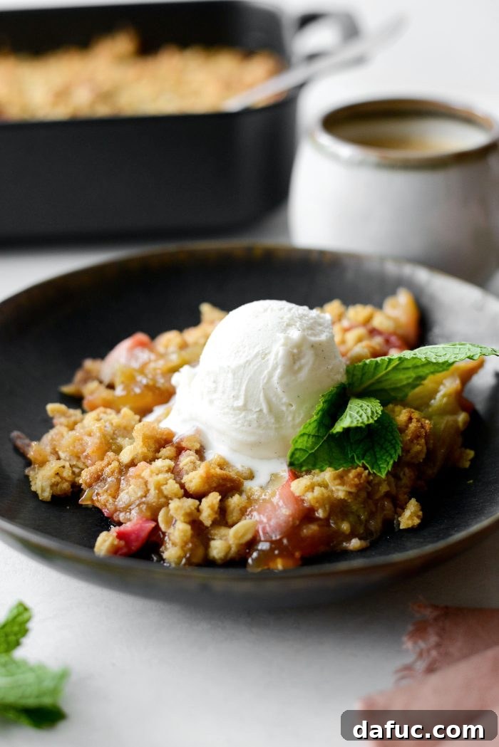 Golden Baked Rhubarb Crumble 17 Rhubarb Crumble