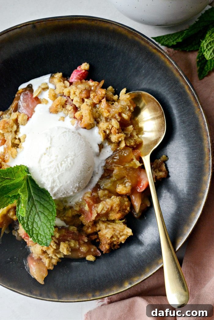 Golden Baked Rhubarb Crumble 18 Rhubarb Crumble
