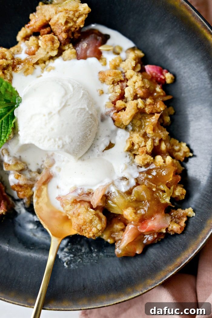 Golden Baked Rhubarb Crumble 19 Rhubarb Crumble