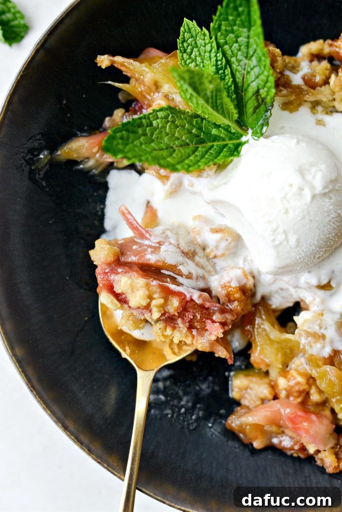 Golden Baked Rhubarb Crumble 21 Rhubarb Crumble