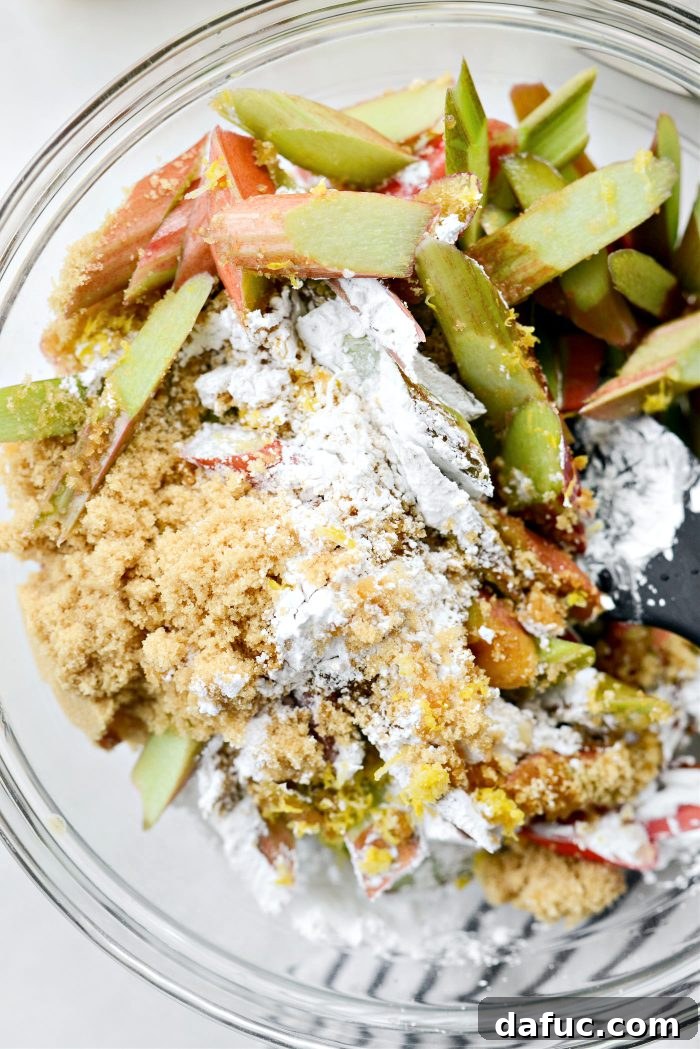 Golden Baked Rhubarb Crumble 8 Toss well to combine
