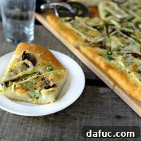 Asparagus, Mushroom Shallot Flatbread with melted brie