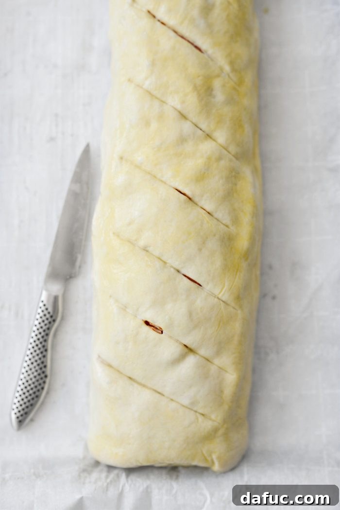 From Scratch Stromboli 22 cut air vents before baking